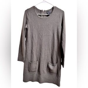 Adrienne Vittadini Women’s Sweater Dress Medium Olive Green Merino Wool Blend